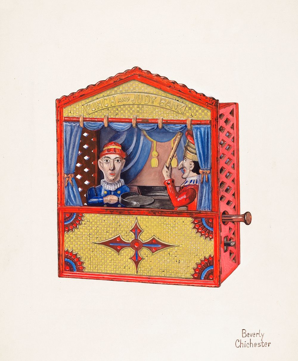 Punch & Judy Toy Bank (ca.1937) by Beverly Chichester. Original from The National Gallery of Art. Digitally enhanced by…
