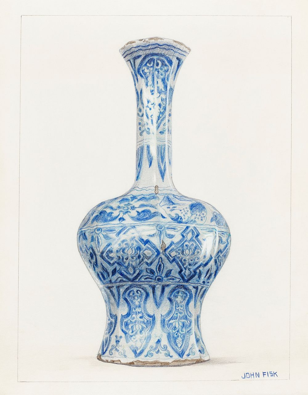 Porcelain Vase (1936) by John Fisk. Original from The National Gallery of Art. Digitally enhanced by rawpixel.