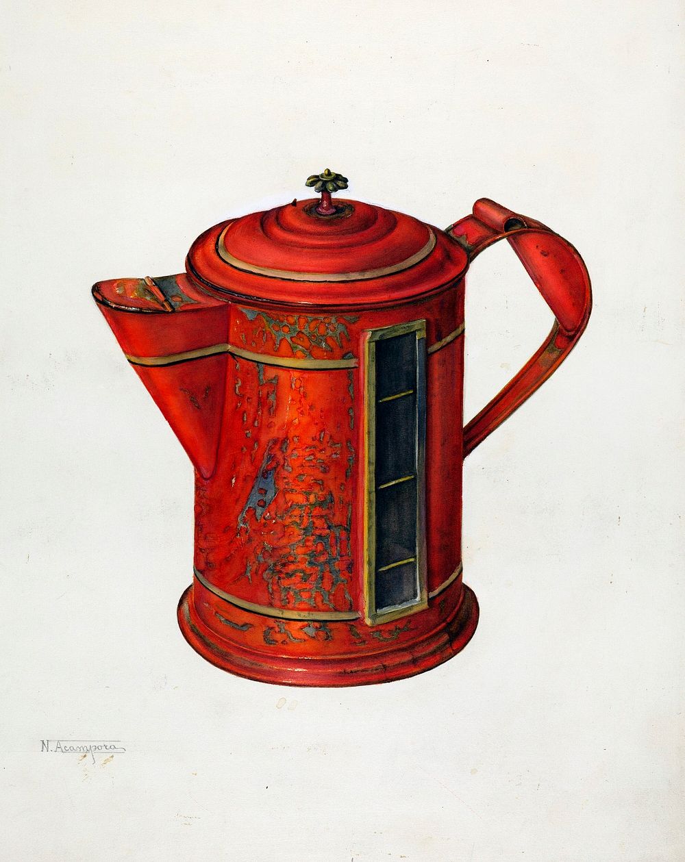 Toleware Coffee Pot (1935&ndash;1942) by Nicholas Acampora. Original from The National Gallery of Art. Digitally enhanced by…