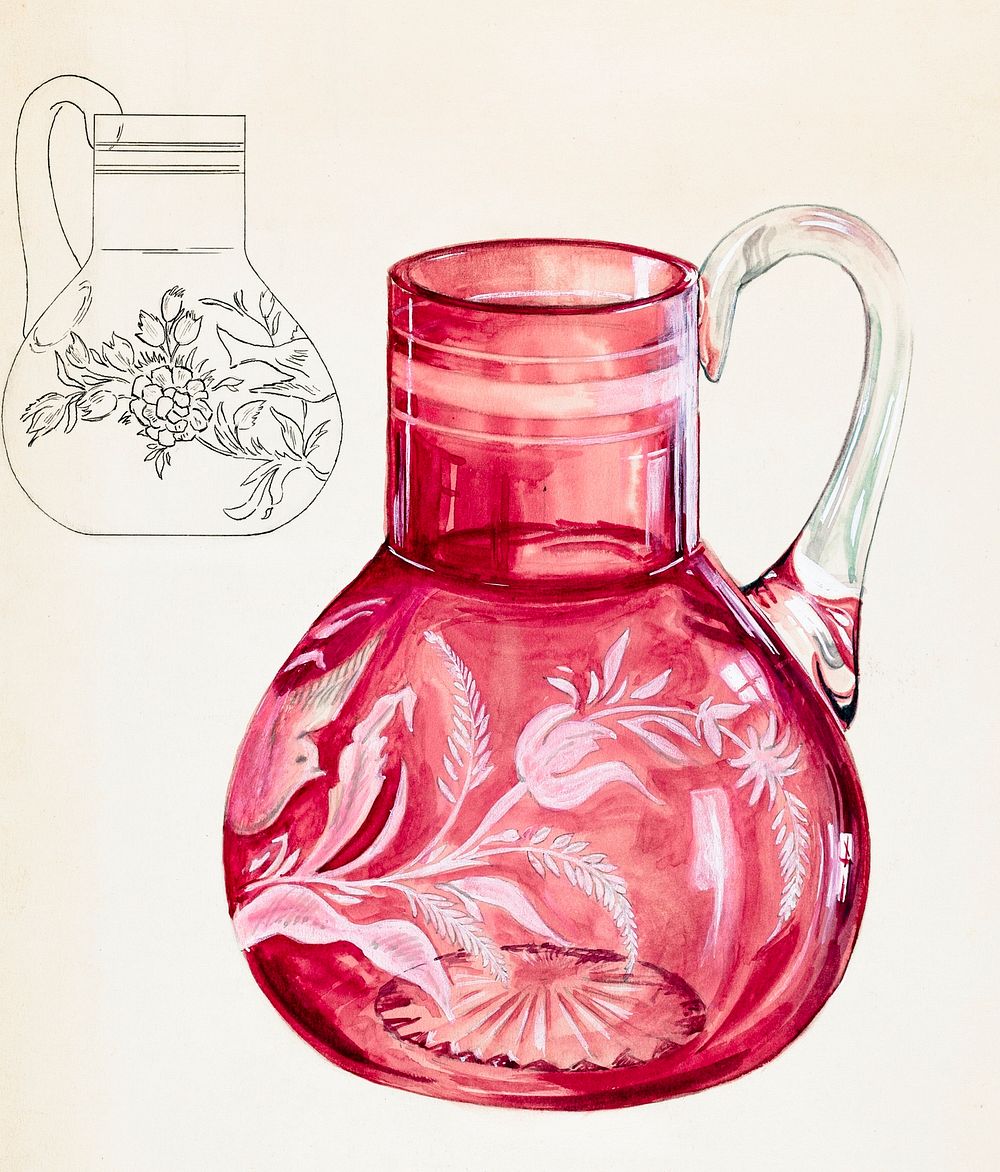 Ruby Pitcher (ca.1936) by Ralph Atkinson. Original from The National Gallery of Art. Digitally enhanced by rawpixel.