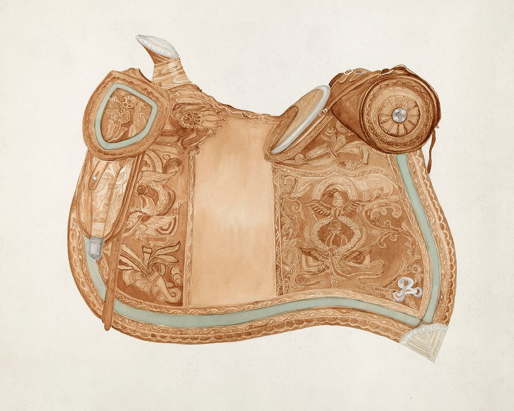 Saddle (ca.1937) by Ranka S. Woods. Original from The National Gallery of Art. Digitally enhanced by rawpixel.