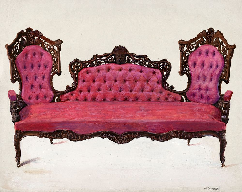 Sofa (1936) by Henry Granet. Original from The National Gallery of Art. Digitally enhanced by rawpixel.
