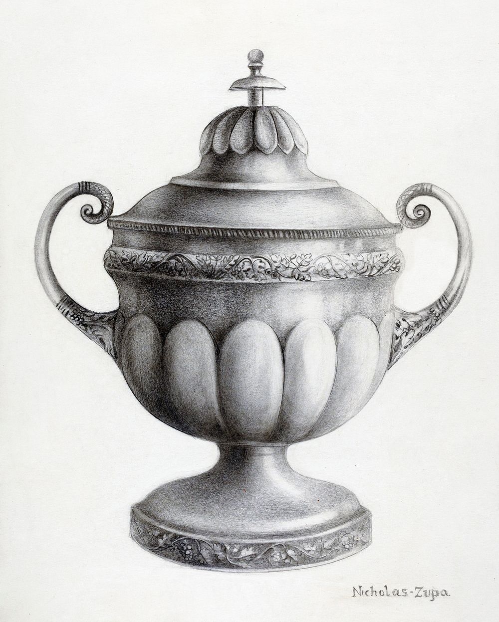Silver Sugar Bowl (ca.1936) by Nicholas Zupa. Original from The National Gallery of Art. Digitally enhanced by rawpixel.