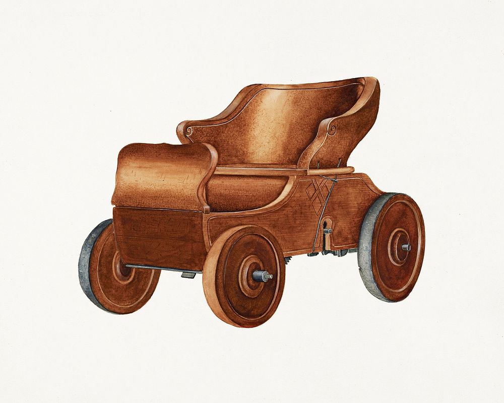 Toy Automobile (ca.1938) by Wilbur M Rice. Original from The National Gallery of Art. Digitally enhanced by rawpixel.