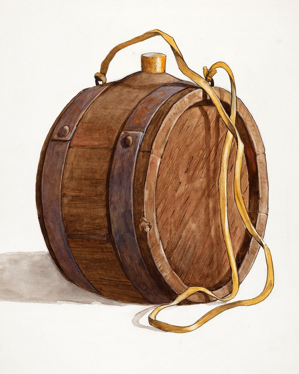 Water Barrel or Runlet (ca.1937) by Dana Bartlett. Original from The National Gallery of Art. Digitally enhanced by rawpixel.