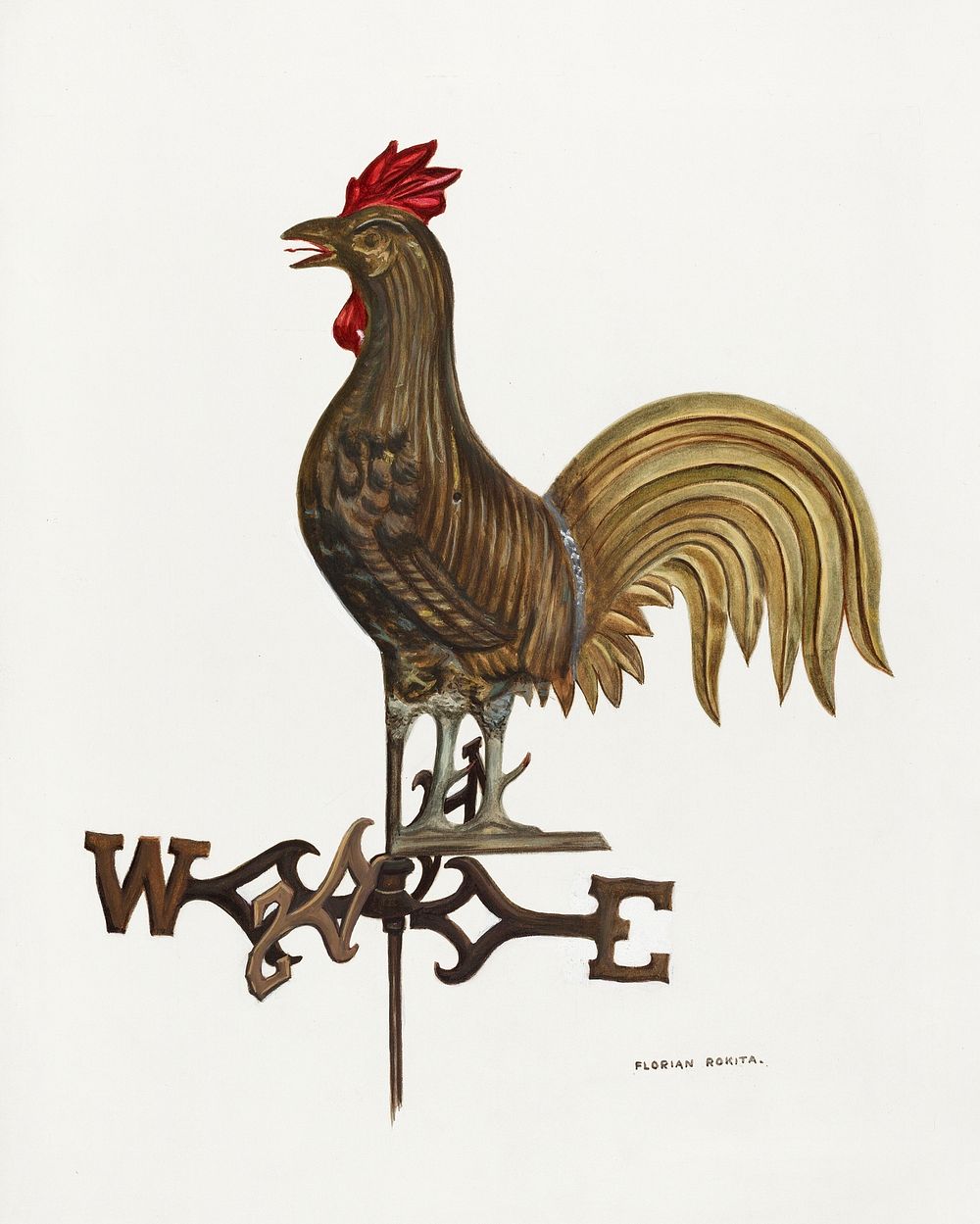 Weathercock (ca.1936) by Florian Rokita. Original from The National Gallery of Art. Digitally enhanced by rawpixel.