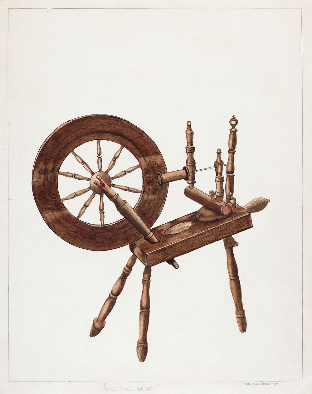 Spinning Wheel (1935&ndash;1942) by Ludmilla Calderon. Original from The National Gallery of Art. Digitally enhanced by…