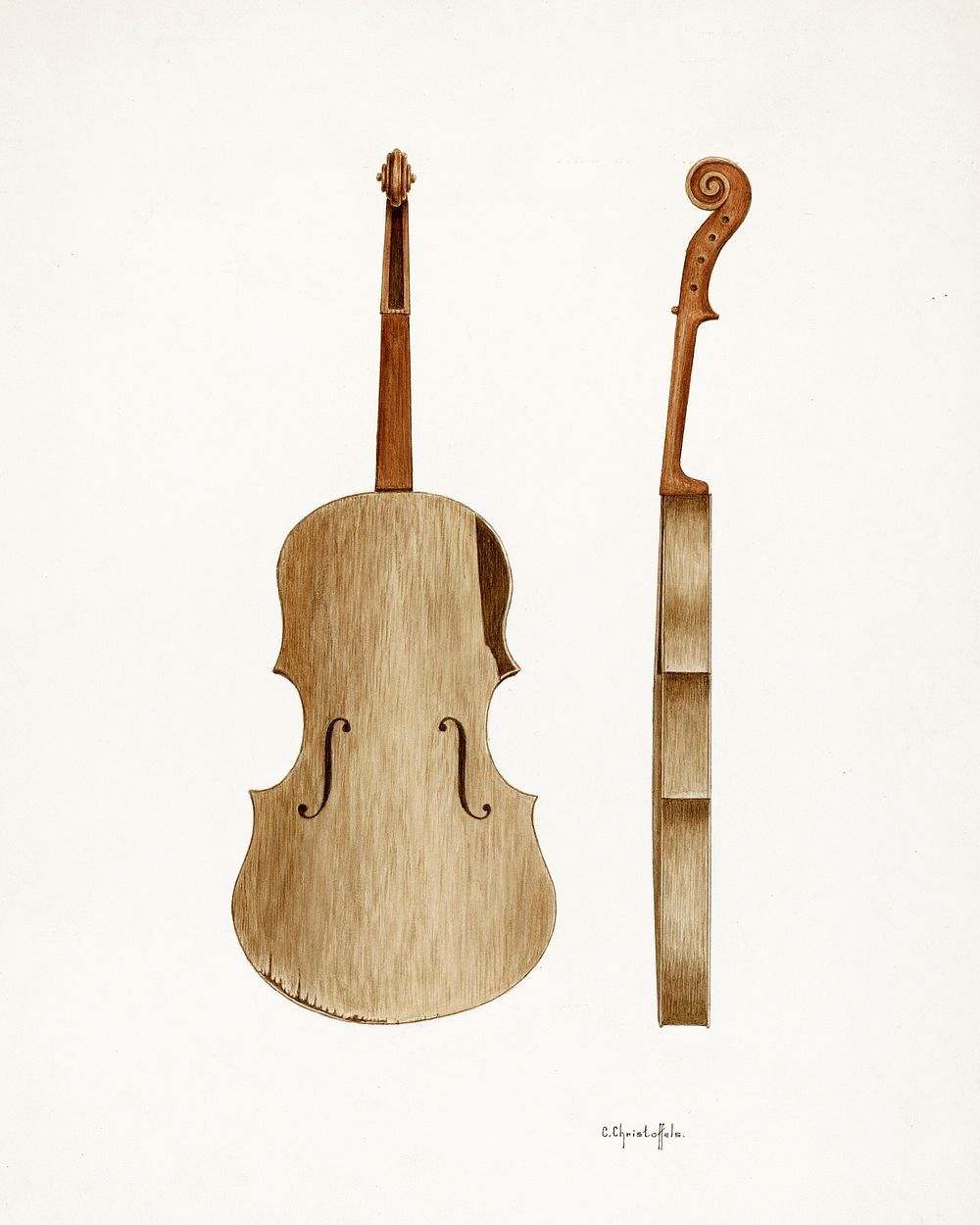 Violin (1941) by Cornelius Christoffels and Edward Jewett. Original from The National Gallery of Art. Digitally enhanced by…