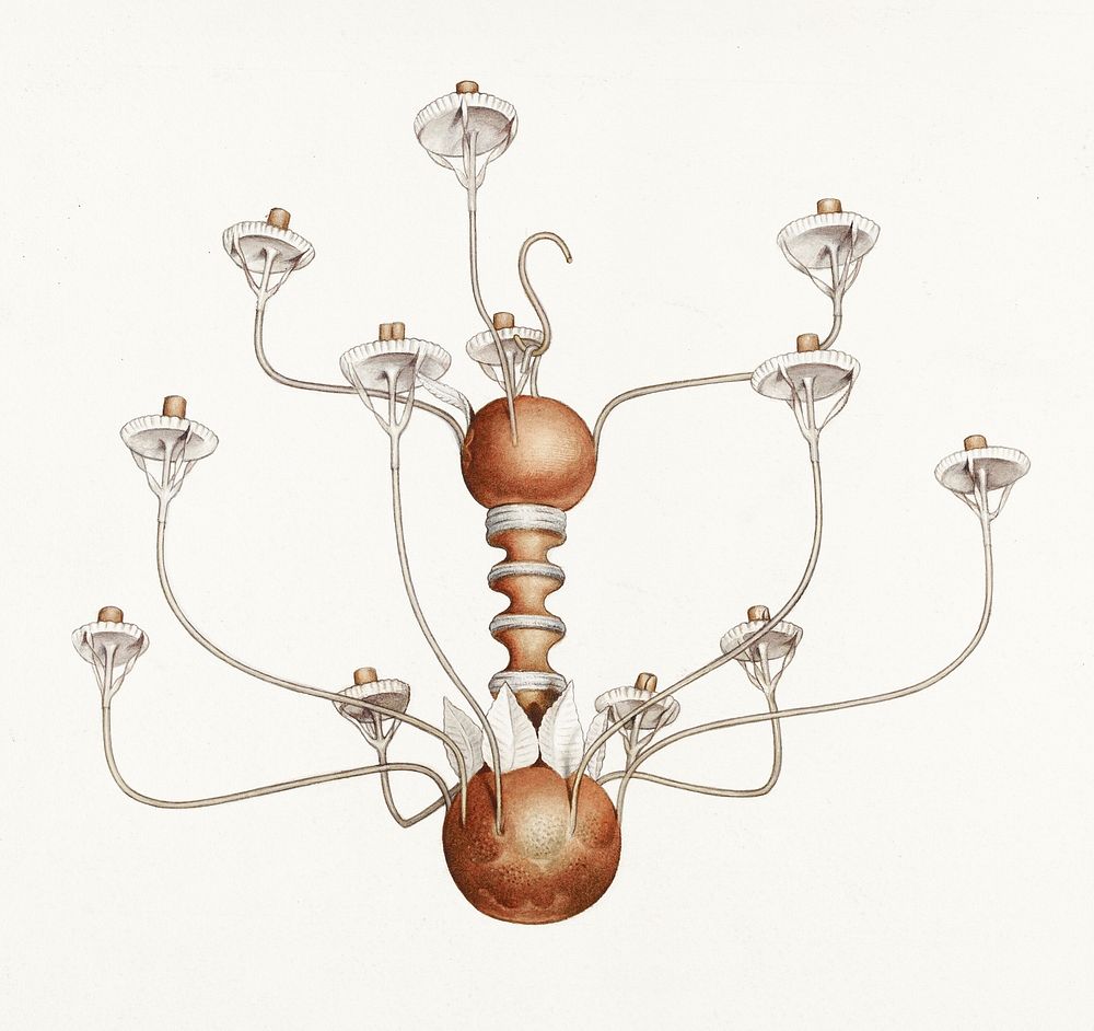 Wood and Tin Chandelier (ca.1937) by George Constantine. Original from The National Gallery of Art. Digitally enhanced by…
