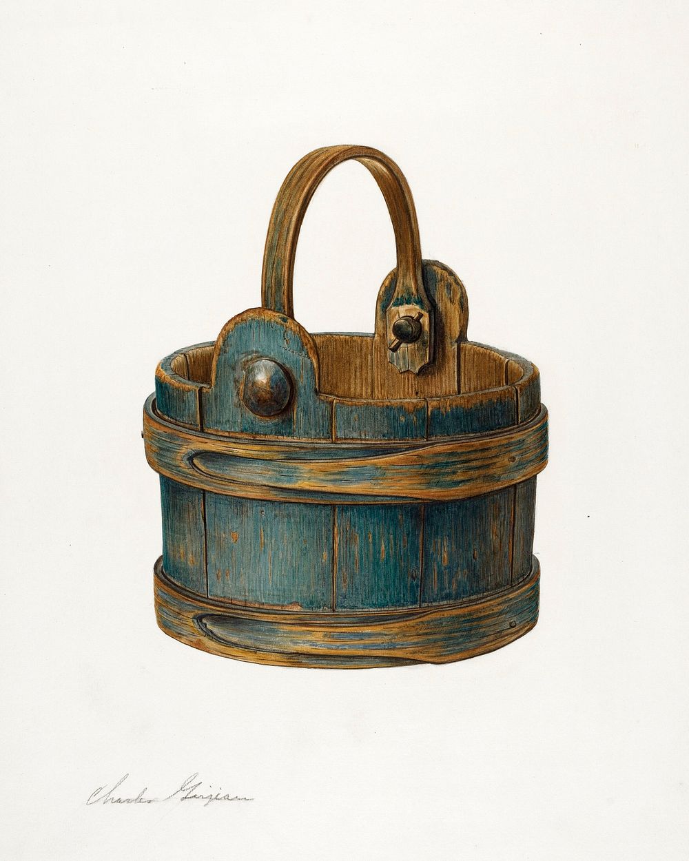 Wooden Bucket (ca.1939) by Charles Garjian. Original from The National Gallery of Art. Digitally enhanced by rawpixel.