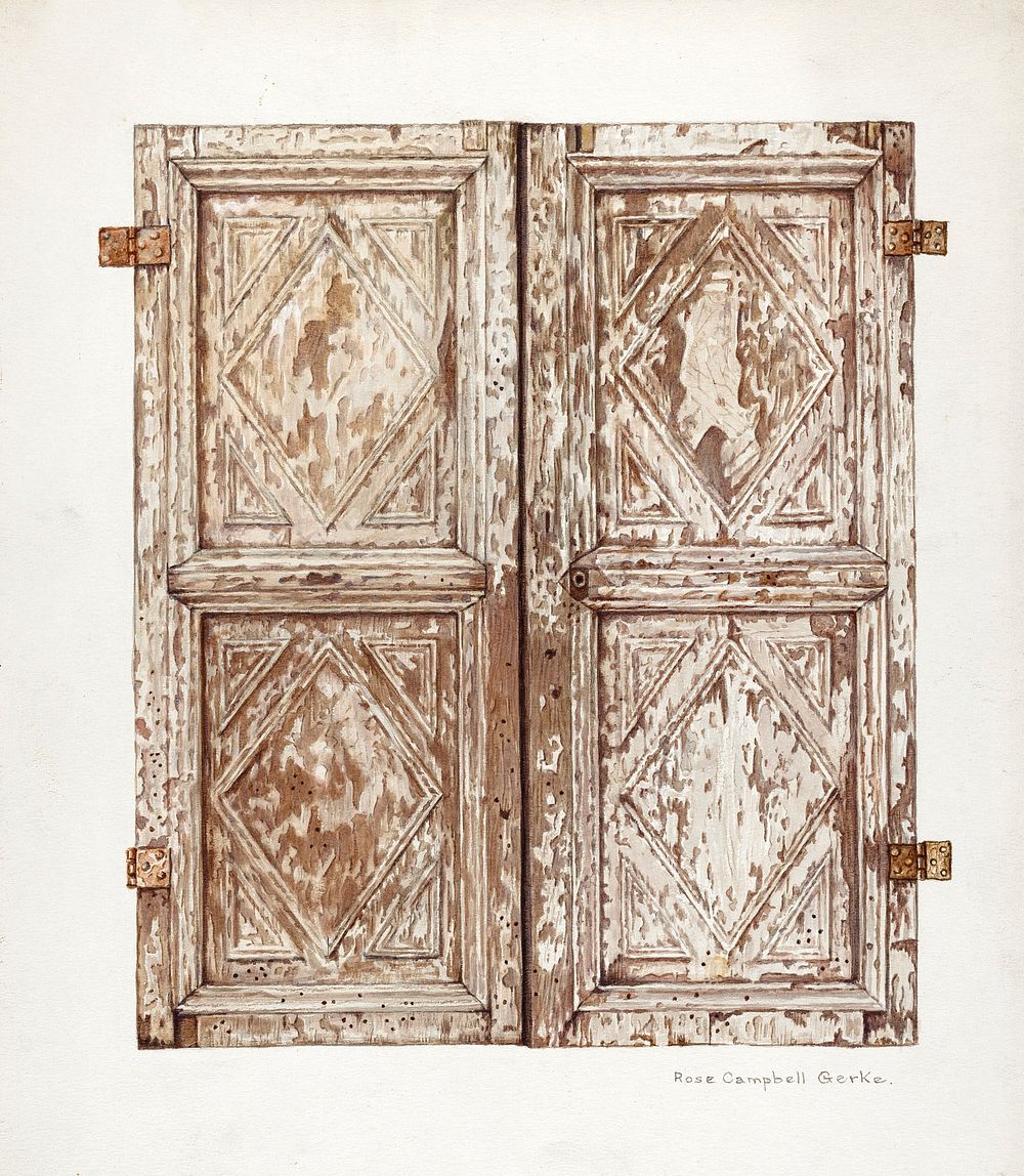 Wooden Cabinet Doors (1939) by Rose Campbell&ndash;Gerke. Original from The National Gallery of Art. Digitally enhanced by…