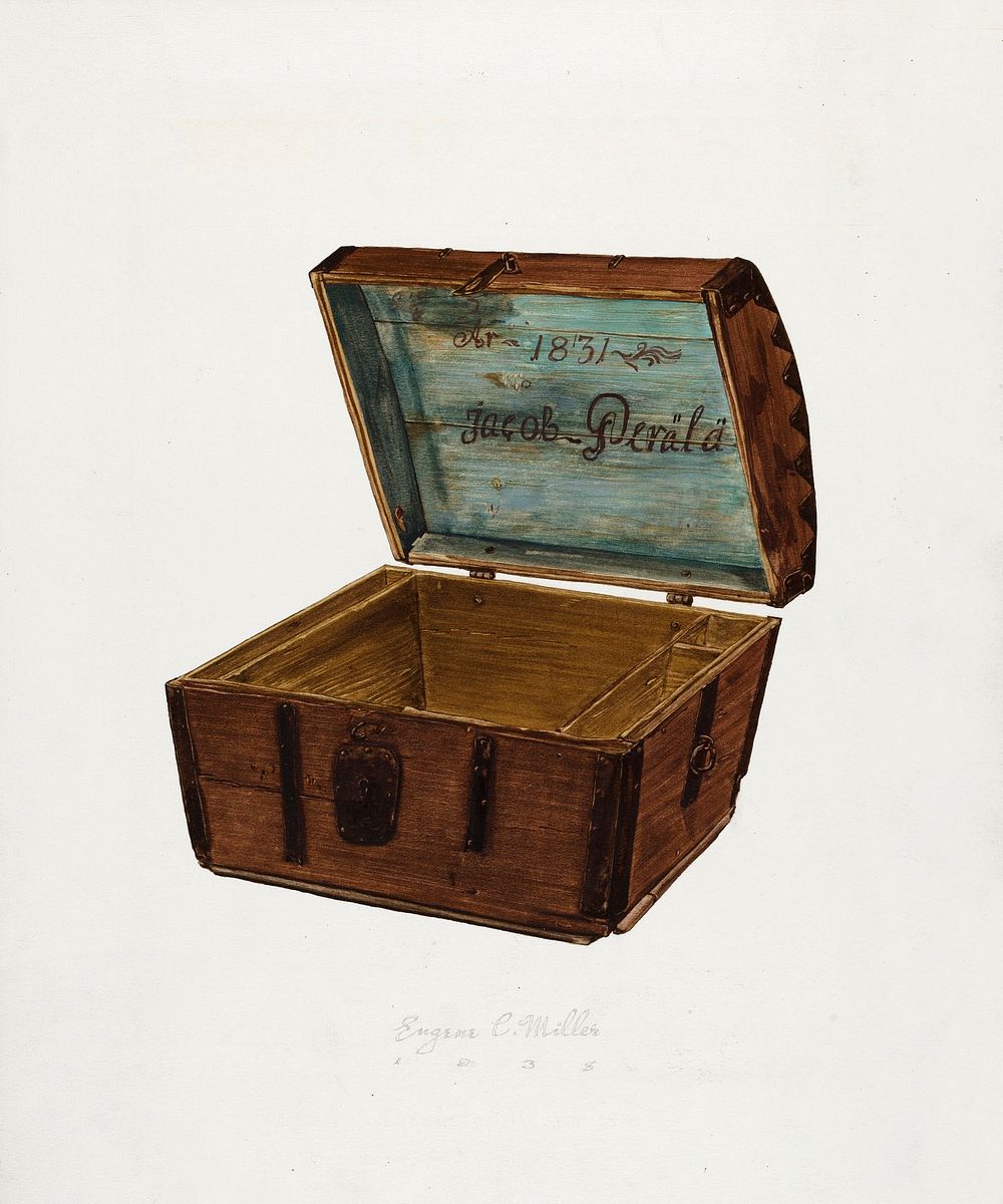 Wooden Chest (ca.1938) by Eugene C. Miller. Original from The National Gallery of Art. Digitally enhanced by rawpixel.