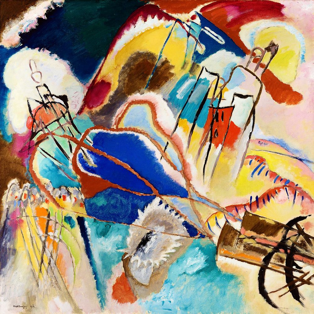 Improvisation No. 30 (1913) high resolution painting by Wassily Kandinsky. Original from The Art Institute of Chicago.…