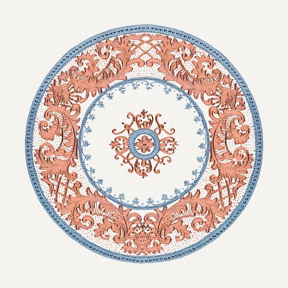 Vintage floral mandala ornament psd, remixed from Noritake factory china porcelain tableware design