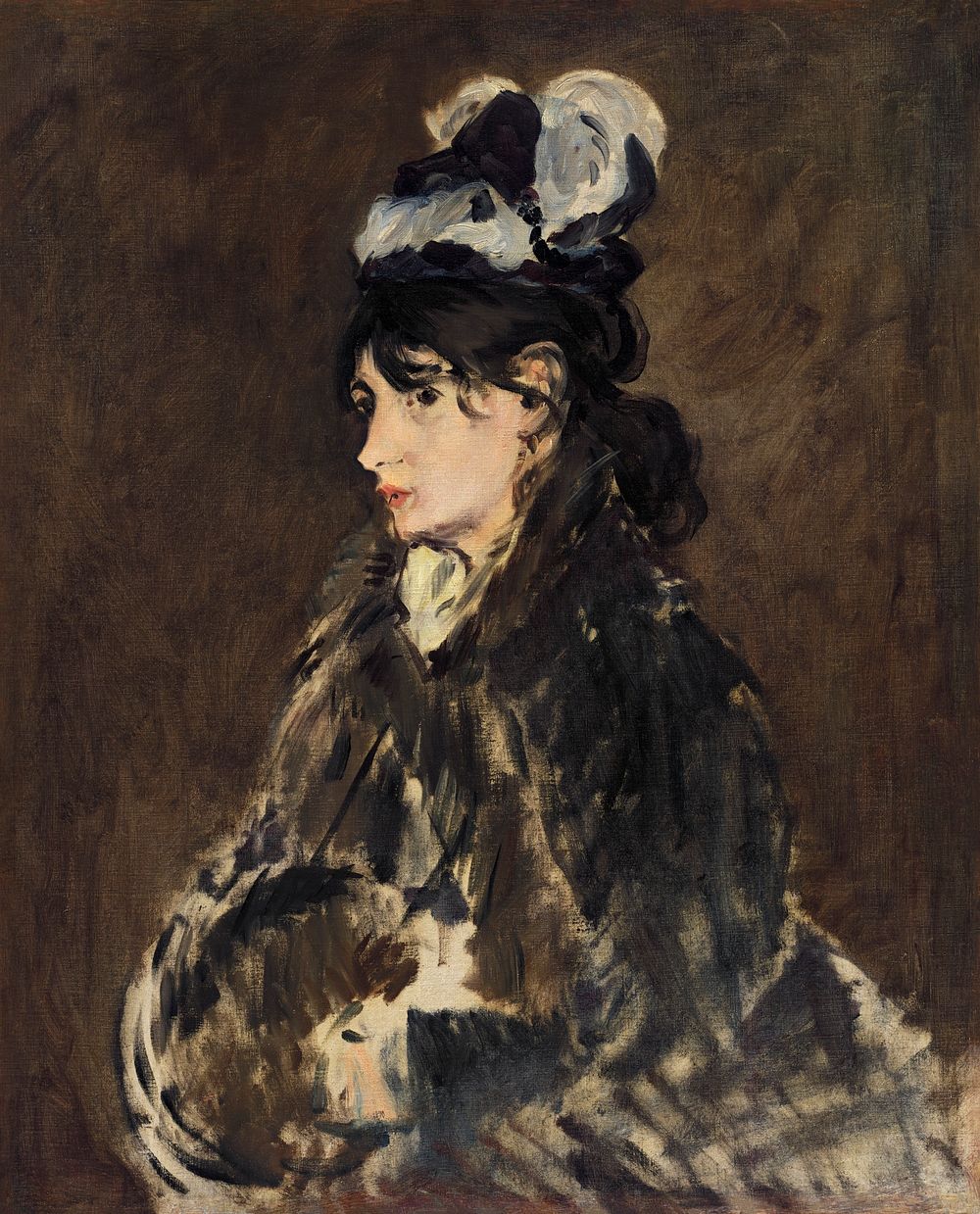 Berthe Morisot (c. 1869&ndash;73) painting in high resolution by &Eacute;douard Manet. Original from The Cleveland Museum of…