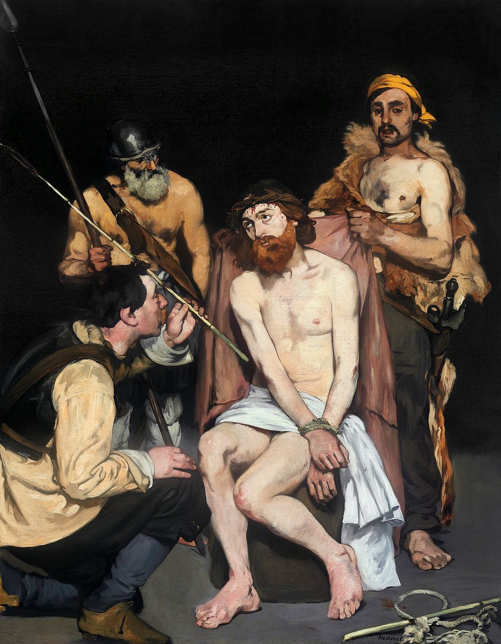 Jesus Mocked by the Soldiers (1865) painting in high resolution by édouard Manet. Original from The Art Institute of…