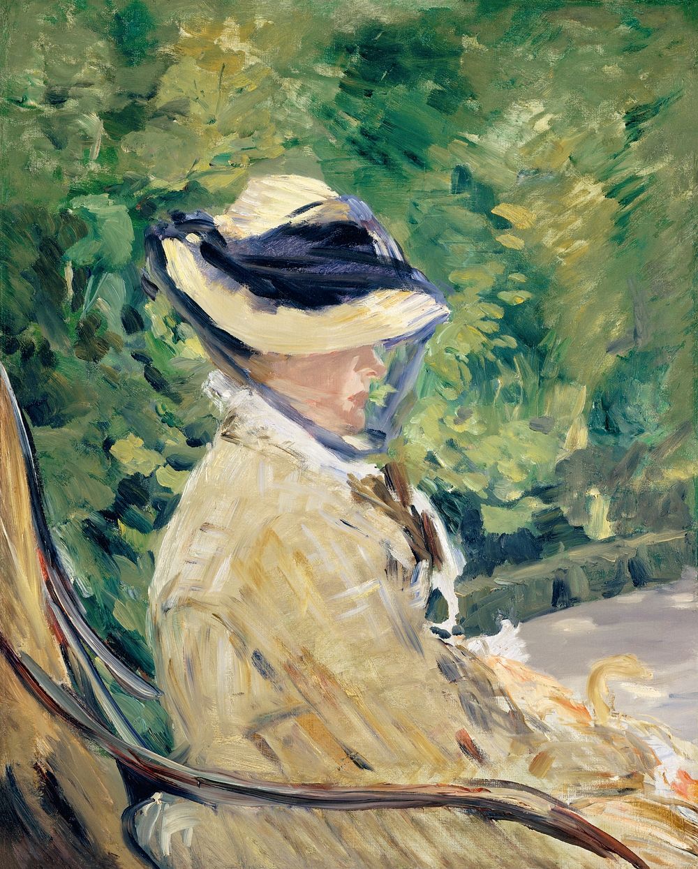 Madame Manet (Suzanne Leenhoff, 1830&ndash;1906) at Bellevue (1880) painting in high resolution by &Eacute;douard Manet.…