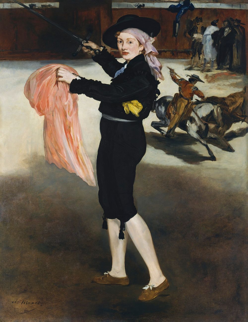 Mademoiselle Victorine in the Costume of an Espada (1862) painting in high resolution by &Eacute;douard Manet. Original from…