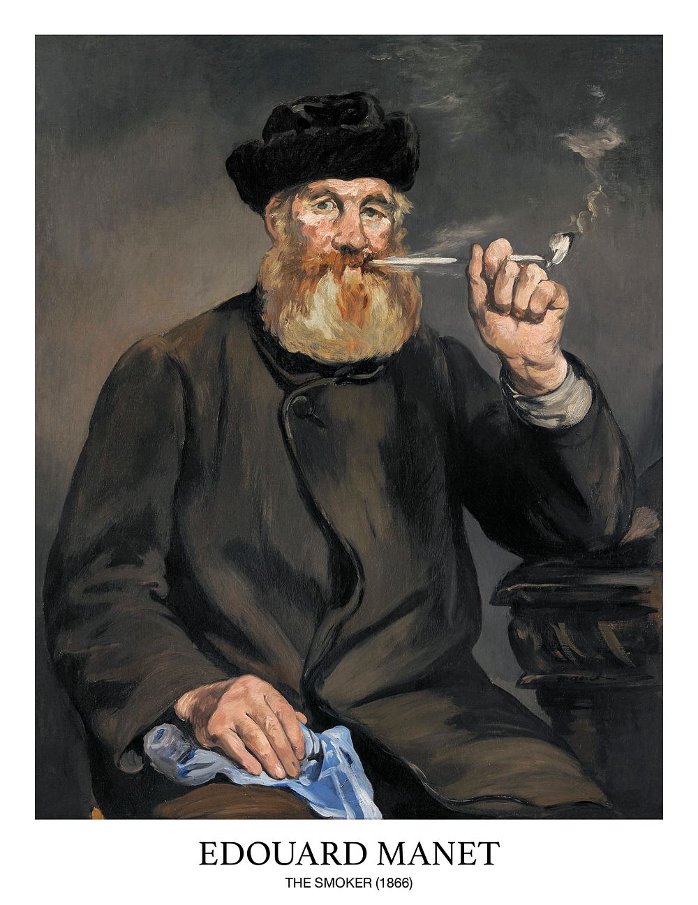 Edouard Manet art print, famous portrait painting, The Smoker vintage poster