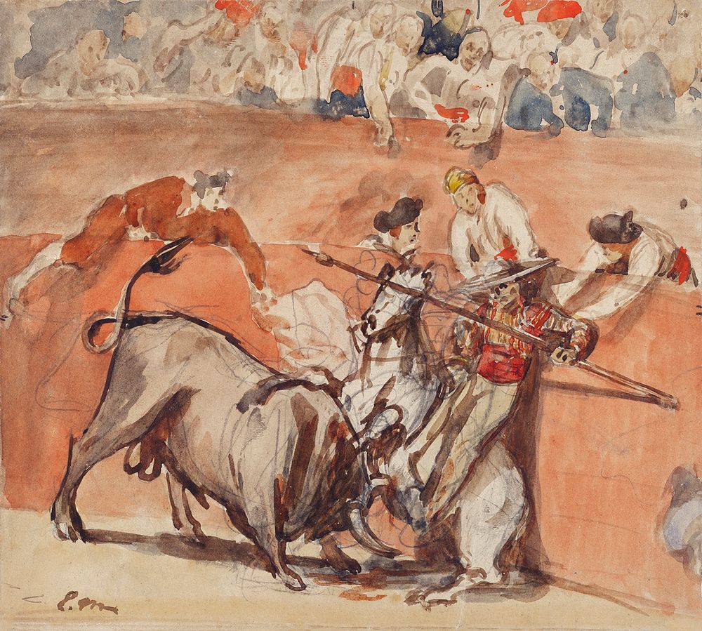 Bullfight (1865) painting in high resolution by Edouard Manet. Original from The Getty. Digitally enhanced by rawpixel.