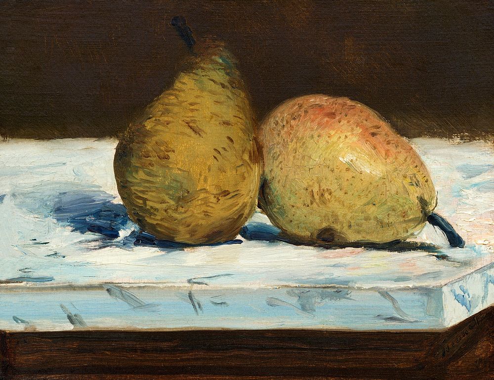 Pears (1880) painting in high resolution by Edouard Manet. Original from National Gallery of Art. Digitally enhanced by…