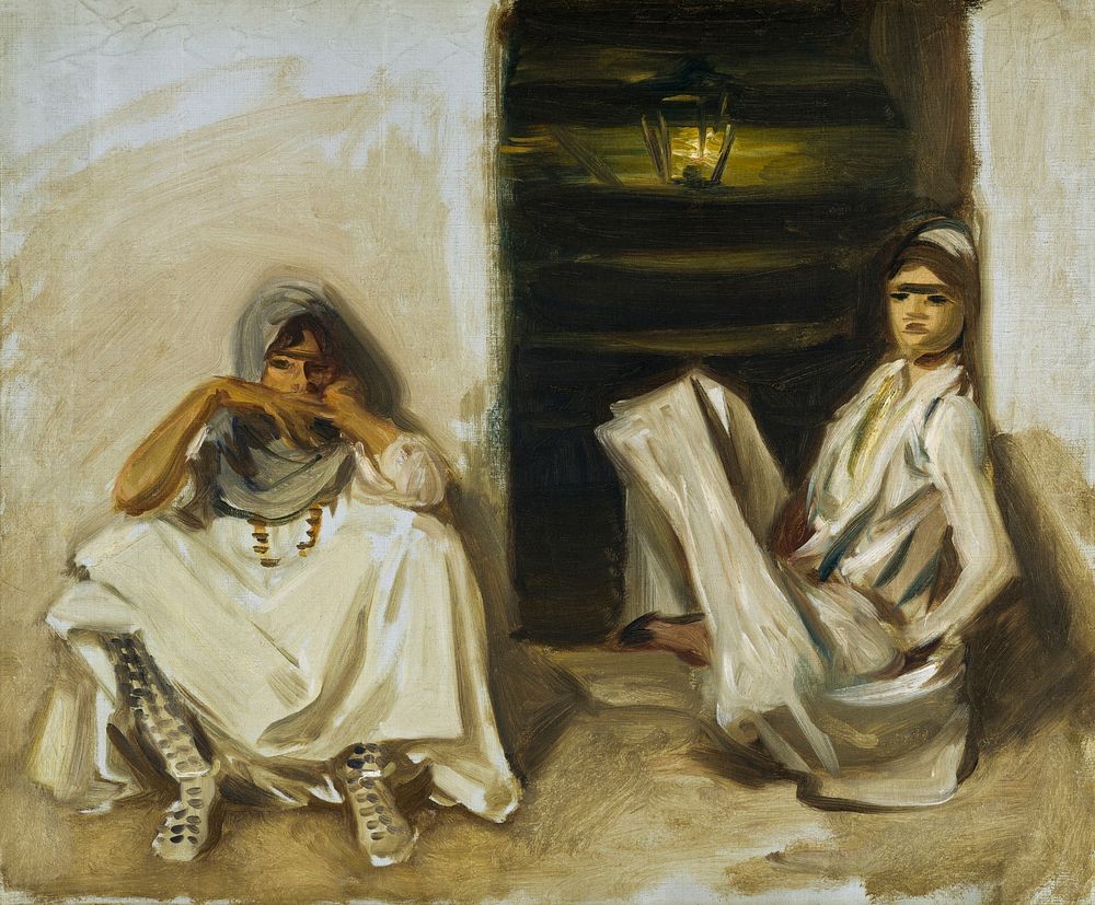 Two Arab Women (1905) by John Singer Sargent. Original from The MET Museum. Digitally enhanced by rawpixel.