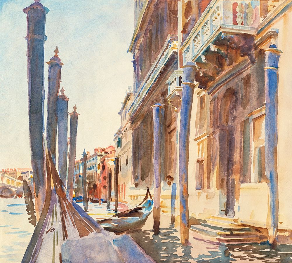 Gondola Moorings on the Grand Canal (ca. 1904&ndash;1907) by John Singer Sargent. Original from The National Gallery of Art.…
