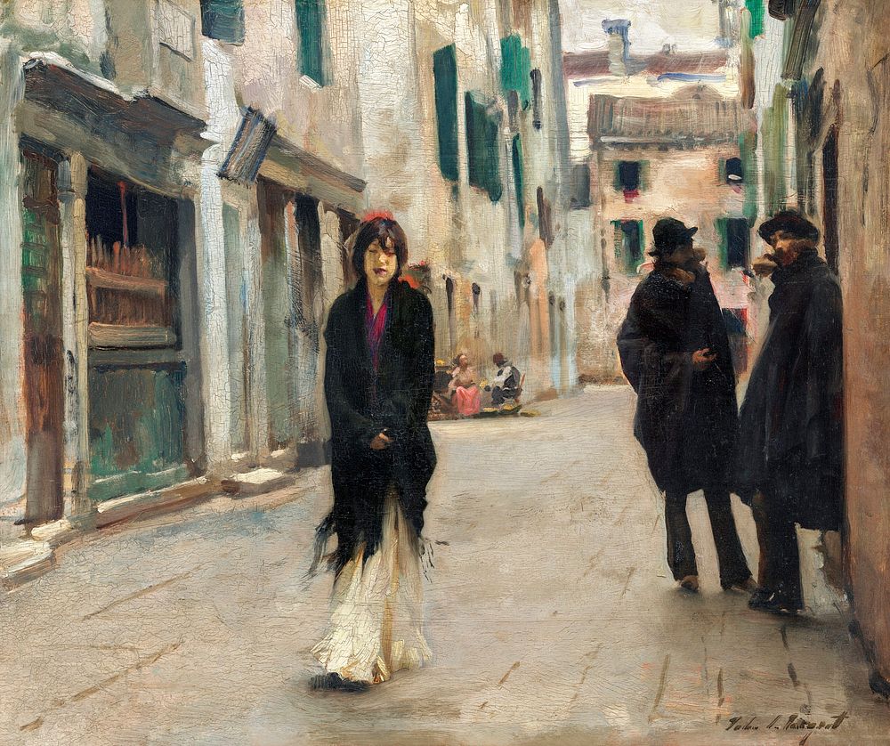 Street in Venice (1882) by John Singer Sargent. Original from The National Gallery of Art. Digitally enhanced by rawpixel.