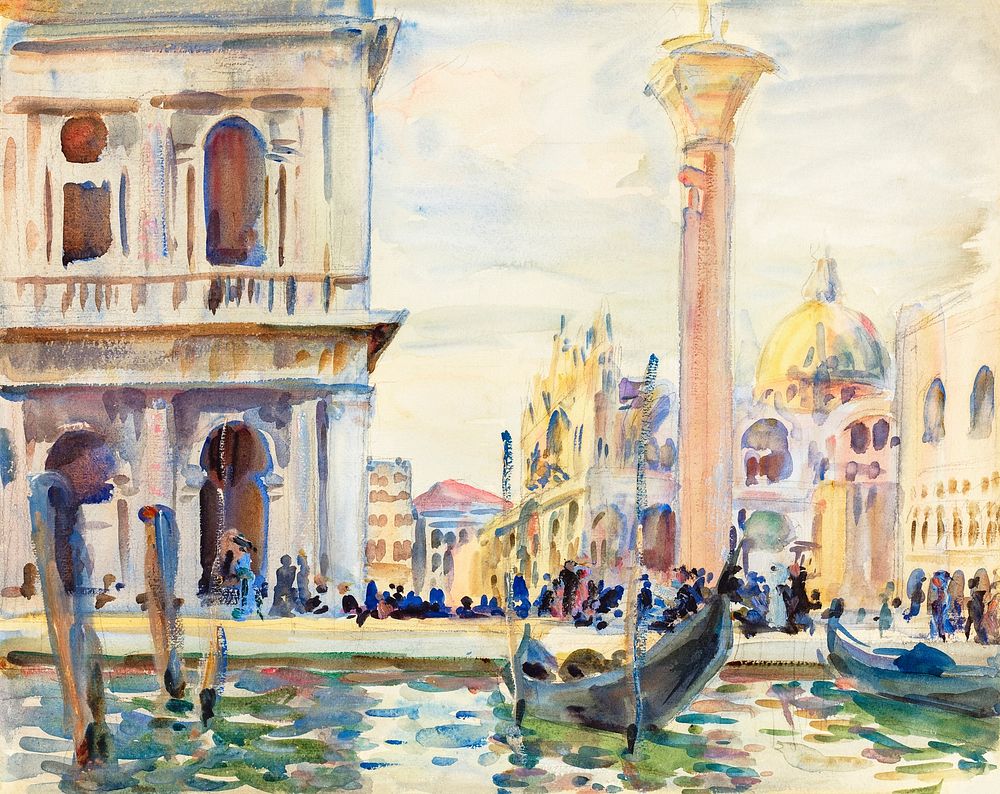 The Piazzetta (ca. 1911) by John Singer Sargent. Original from The National Gallery of Art. Digitally enhanced by rawpixel.