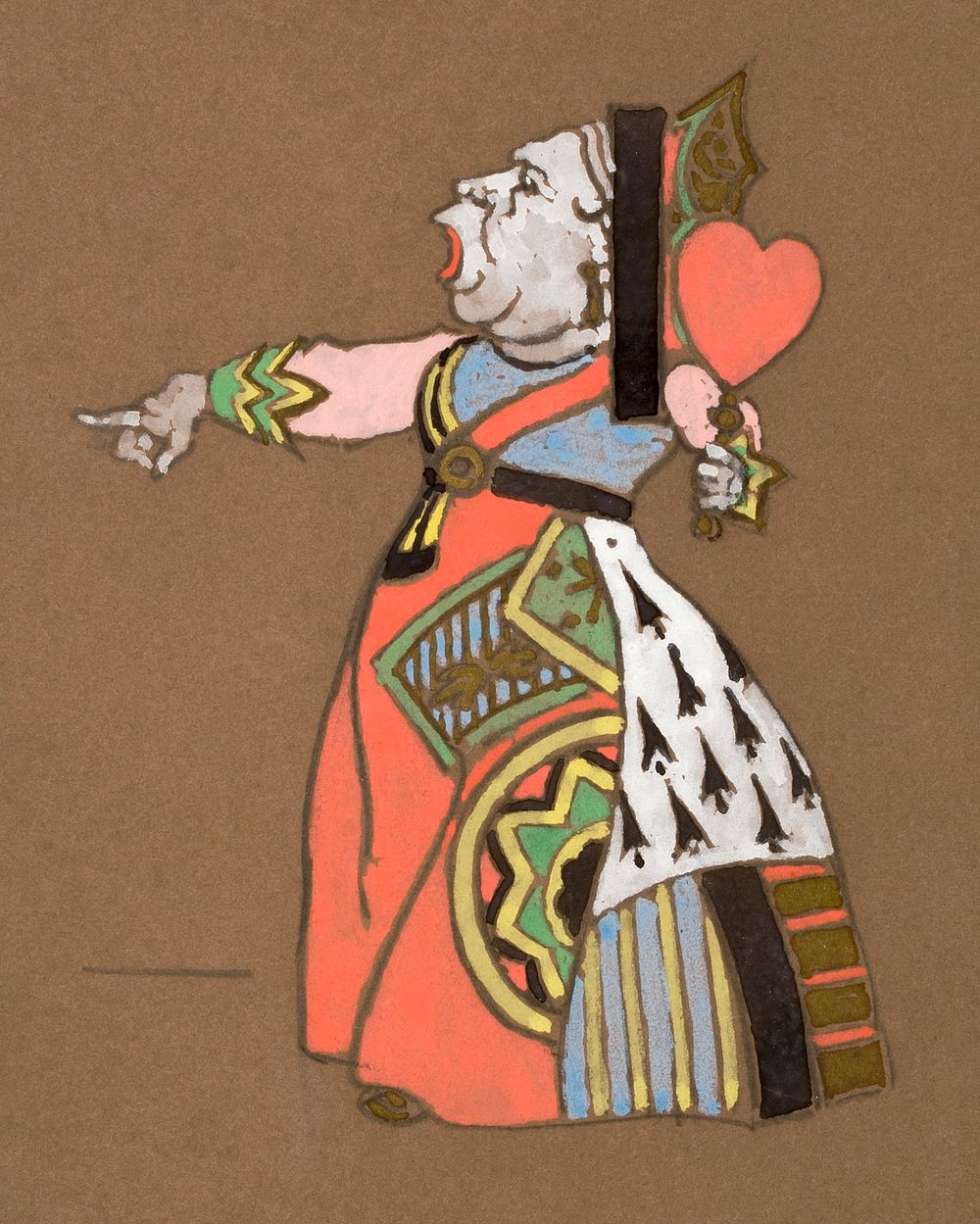 Queen of Hearts (1915) Costume Design for Alice in Wonderland in high resolution by William Penhallow Henderson. Original…