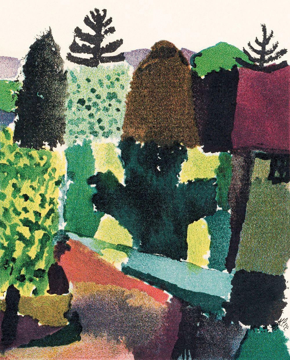 Park (1920) by Paul Klee. Original portrait painting from The Art Institute of Chicago. Digitally enhanced by rawpixel.