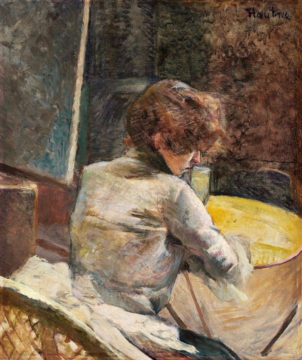 Waiting (ca.1887) painting in high resolution by Henri de Toulouse&ndash;Lautrec. Original from The Sterling and Francine…
