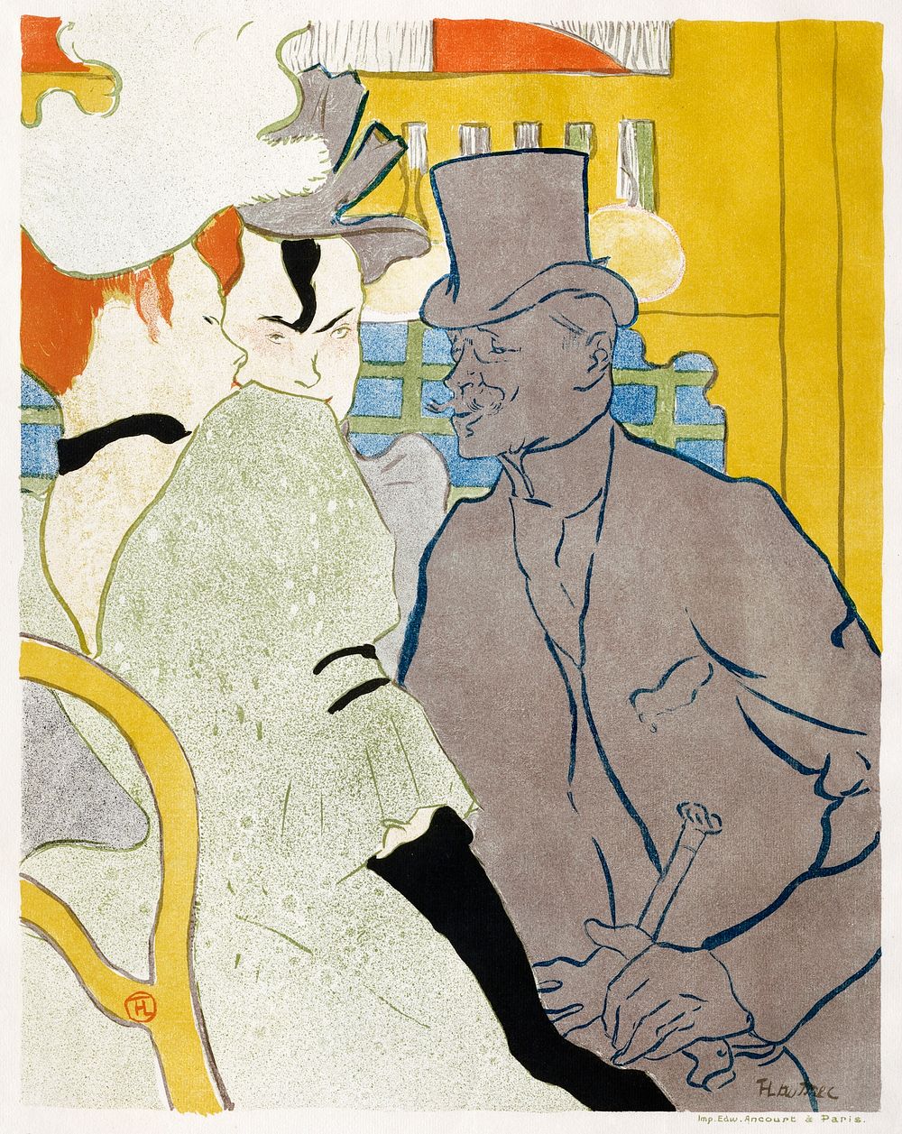 The Englishman at the Moulin Rouge (1892) print in high resolution by Henri de Toulouse&ndash;Lautrec. Original from The…