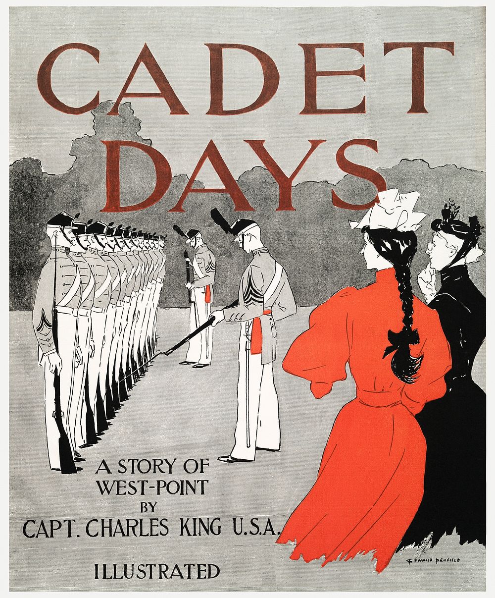 Cadet Days (1894) print in high resolution by Edward Penfield. Original from The New York Public Library. Digitally enhanced…