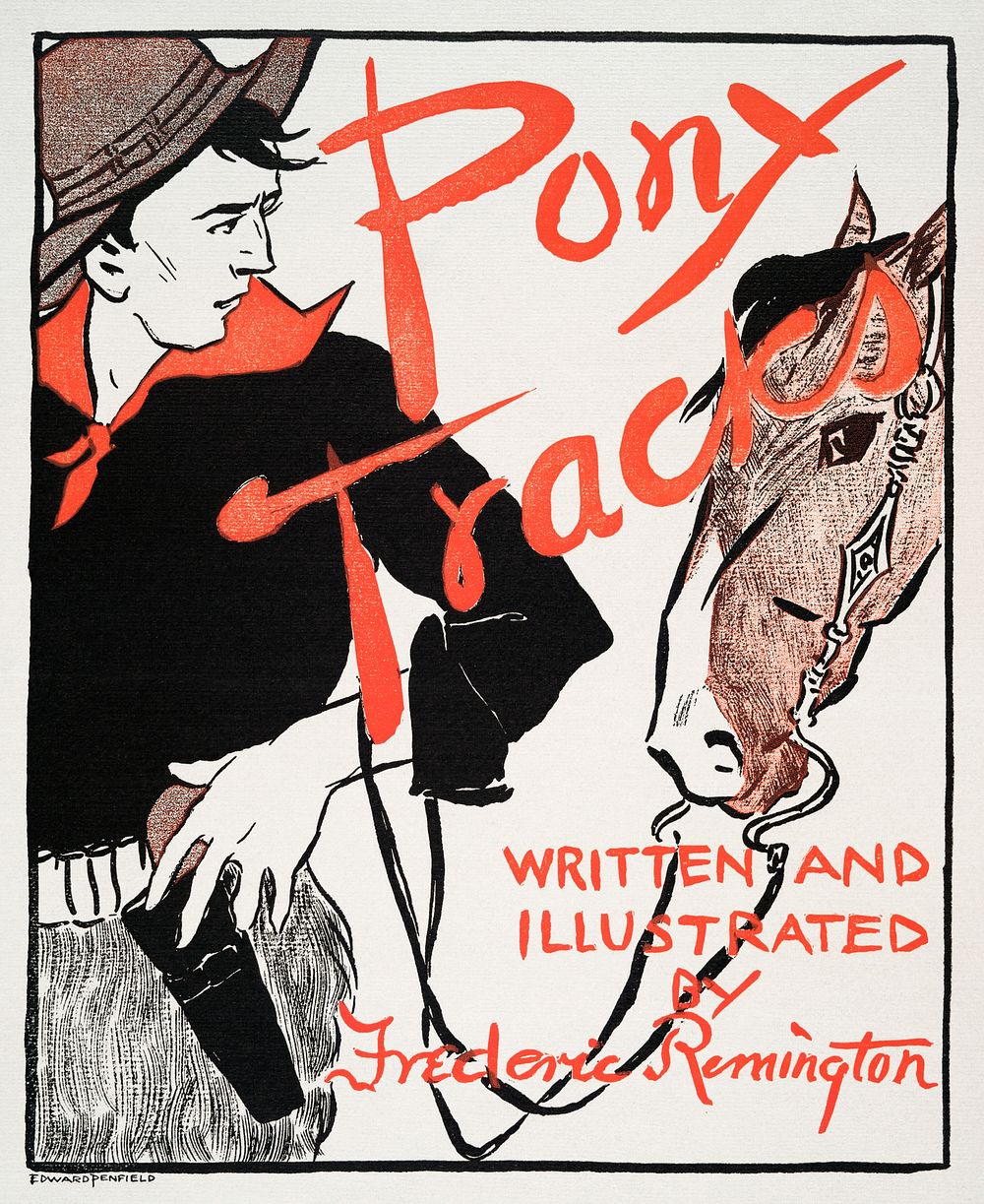 Pony Tracks (1895) print in high resolution by Edward Penfield. Original from The New York Public Library. Digitally…