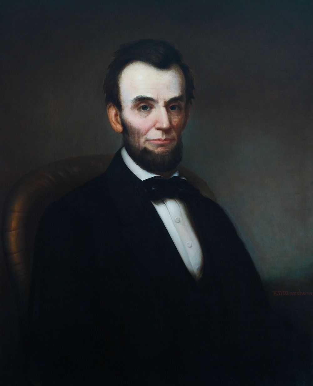 Abraham Lincoln portrait in the Lincoln room, Blair House, located across from the White House, Washington, D.C. Original…