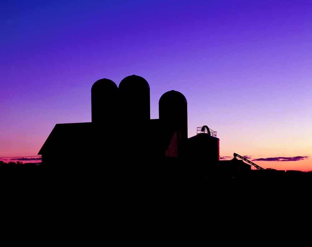 Silhouette of a barn near Bruce. Original image from Carol M. Highsmith&rsquo;s America, Library of Congress collection.…