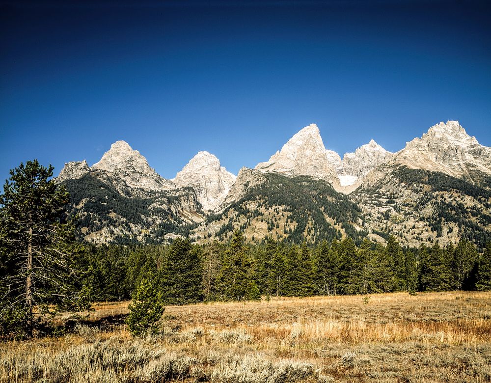 Craggy peaks of Grand Teton National Park, Wyoming. Original image from Carol M. Highsmith&rsquo;s America, Library of…