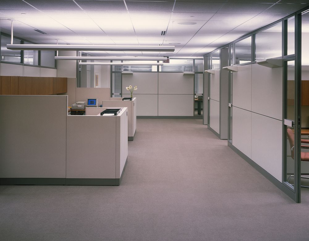 Office interior in the 80s. Original image from Carol M. Highsmith&rsquo;s America, Library of Congress collection.…