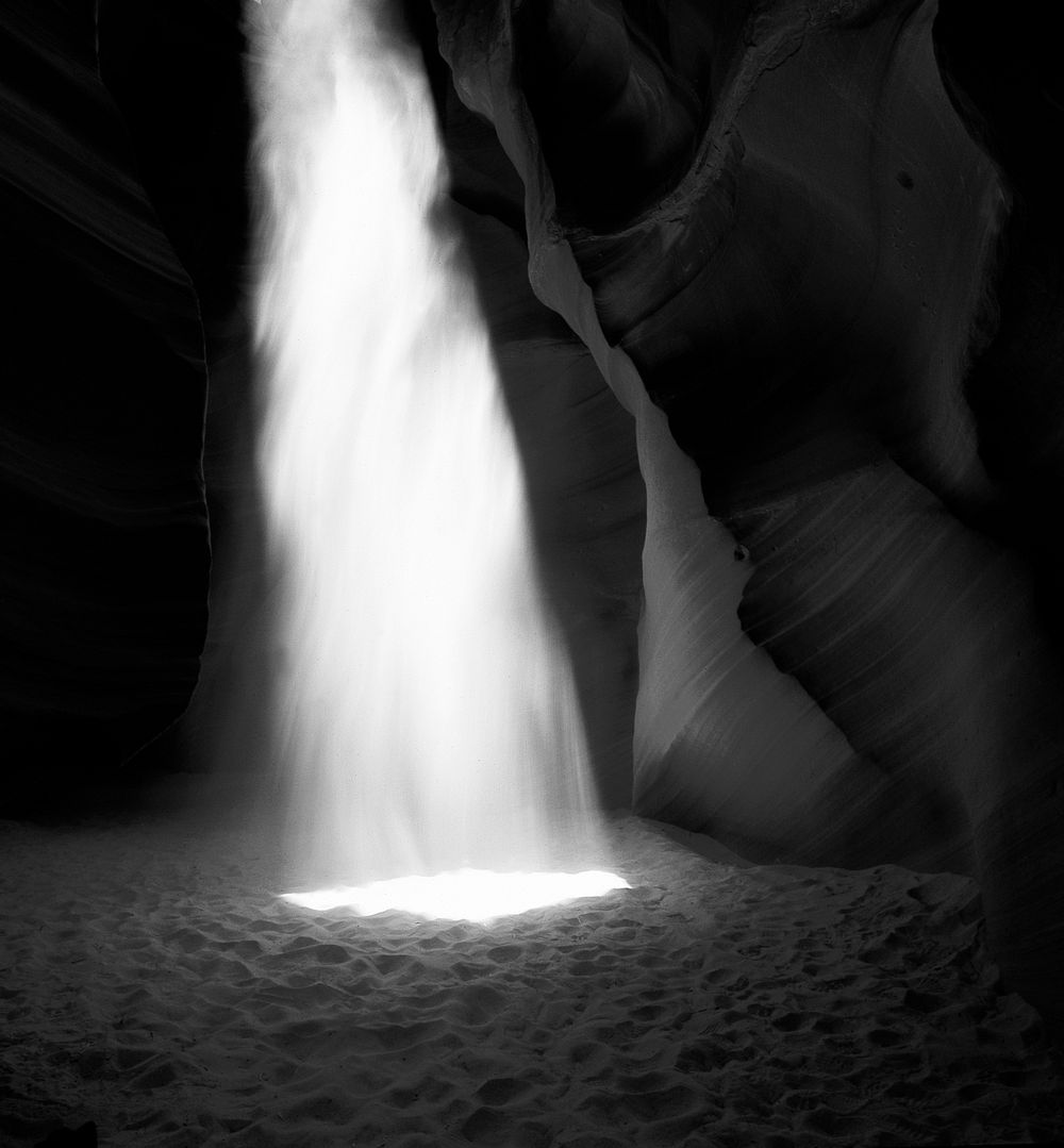 Light beams into an Arizona "slot canyon" near Page. Original image from Carol M. Highsmith&rsquo;s America, Library of…