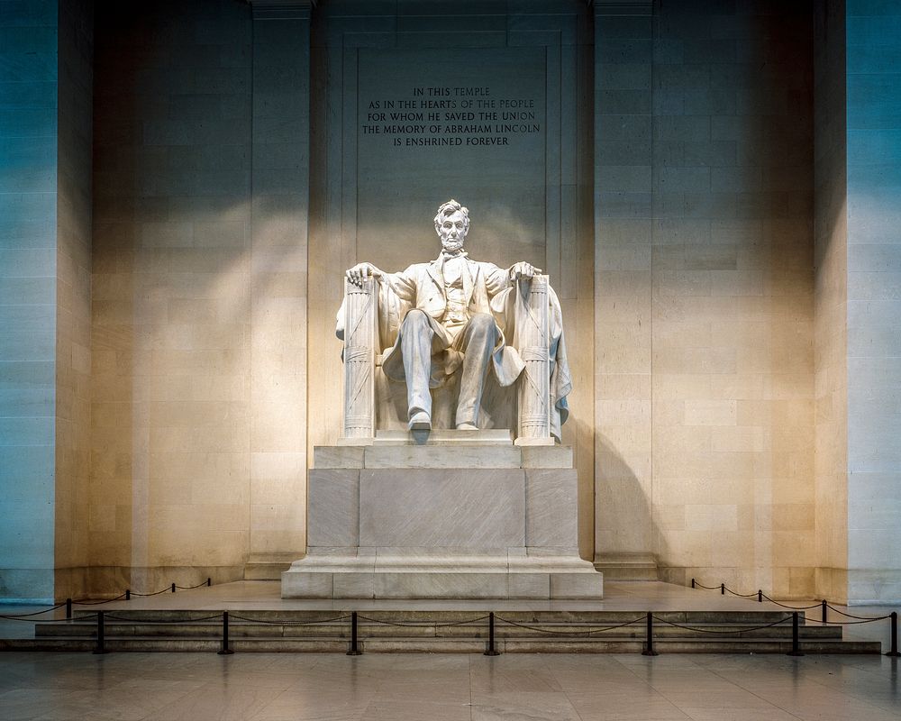 Lincoln Memorial statue by Daniel Chester French. Original image from Carol M. Highsmith&rsquo;s America, Library of…