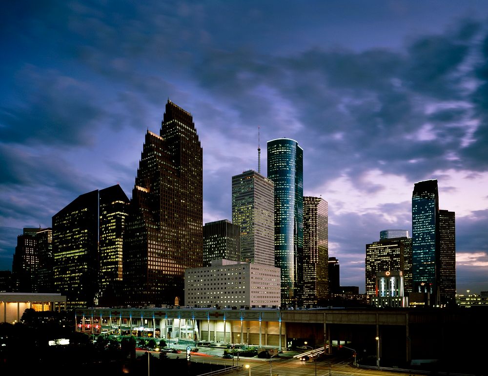 Twilight in Houston. Original image from Carol M. Highsmith&rsquo;s America, Library of Congress collection. Digitally…