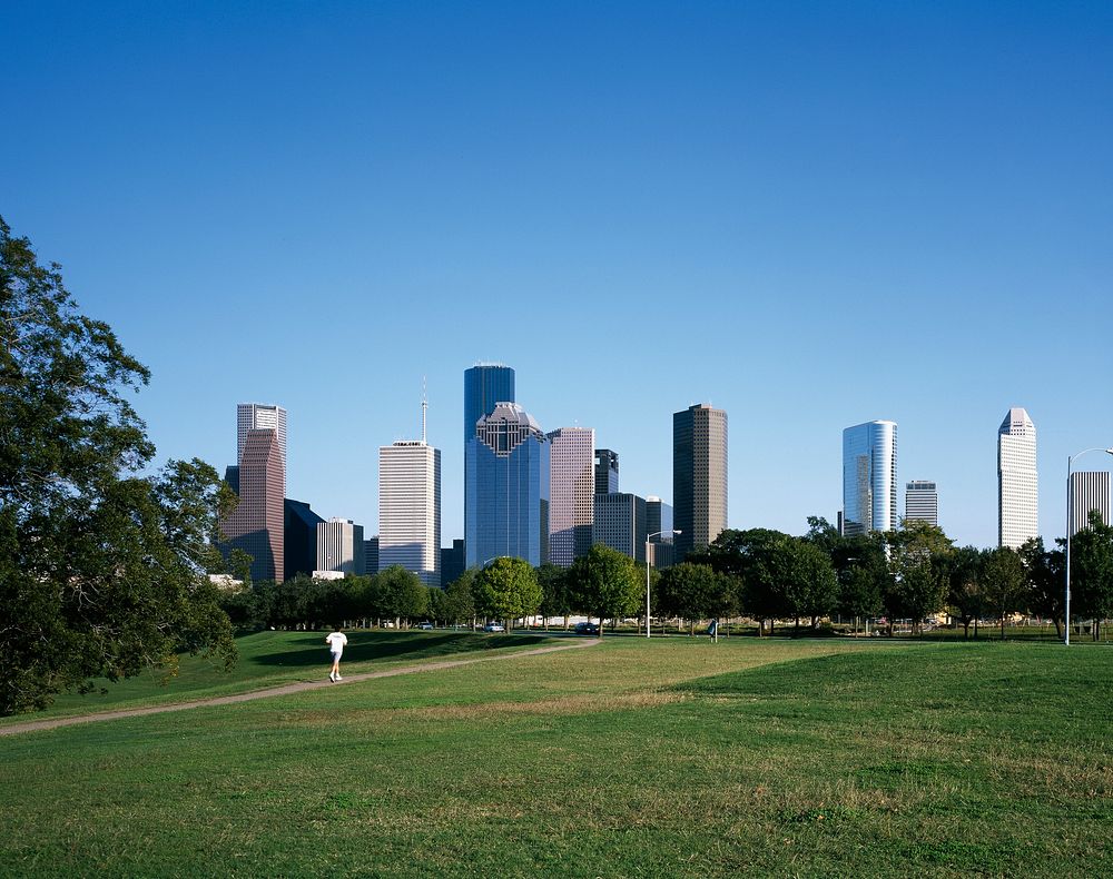 Houston, Texas from Buffalo Bayou Park. Original image from Carol M. Highsmith&rsquo;s America, Library of Congress…