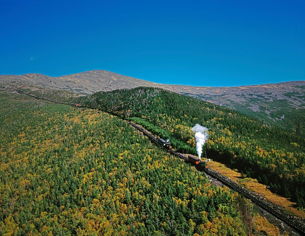 Cog Railway in New Hampshire's White Mountains. Original image from Carol M. Highsmith&rsquo;s America, Library of Congress…