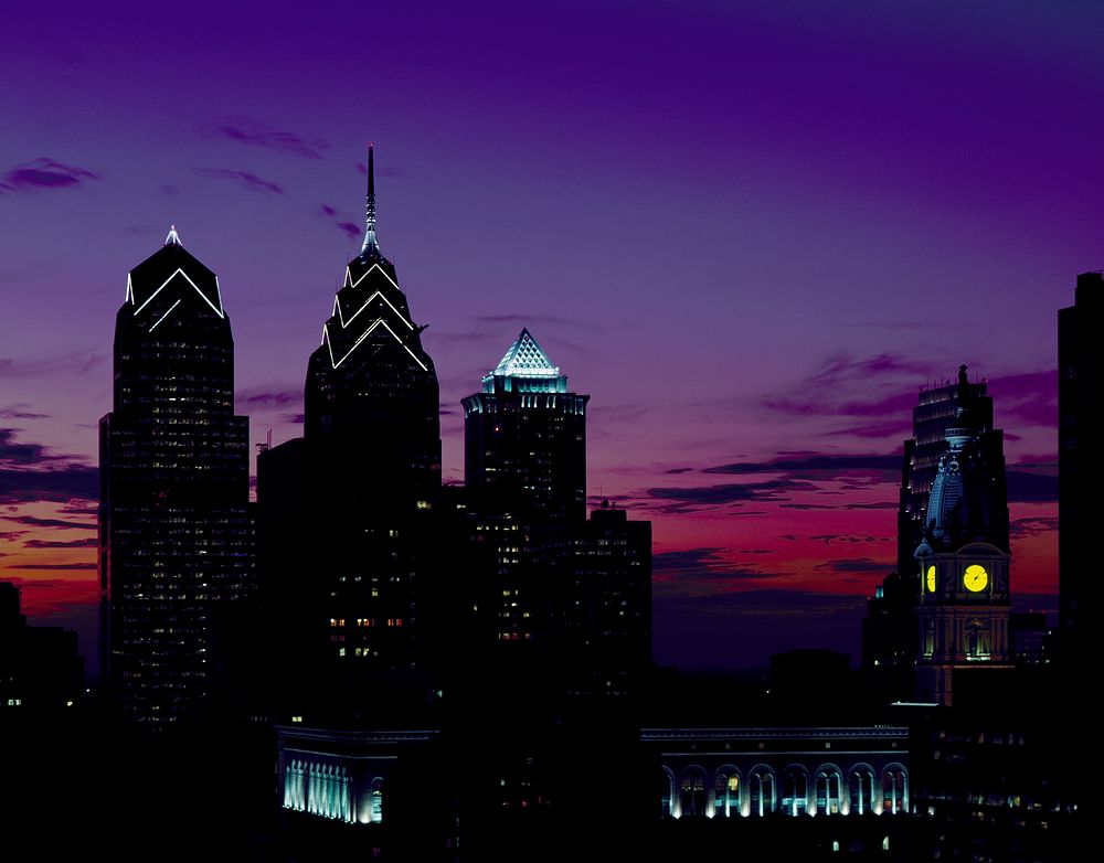 Skylline of Philadelphia. Original image from Carol M. Highsmith&rsquo;s America, Library of Congress collection. Digitally…