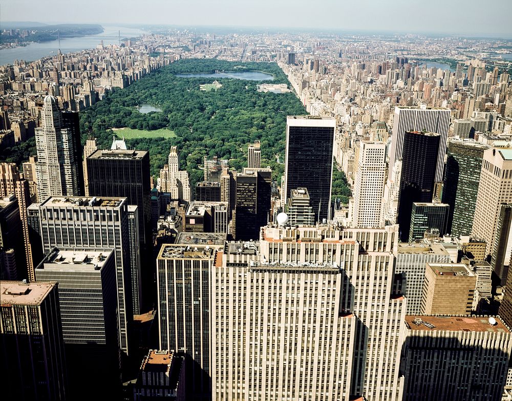 Aerial view of New York City Central Park in 2001. Original image from Carol M. Highsmith&rsquo;s America, Library of…