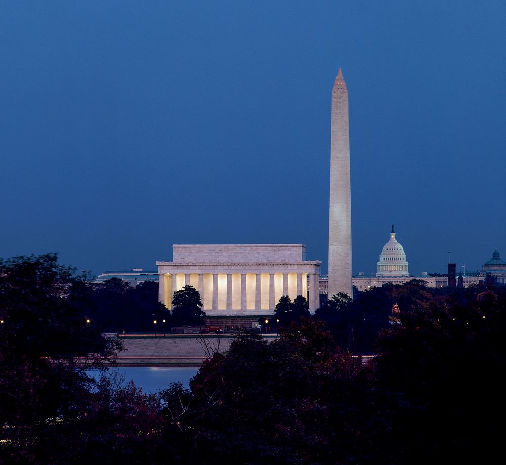 Lincoln Memorial, Washington Monument and the United States Capitol. Original image from Carol M. Highsmith&rsquo;s America…