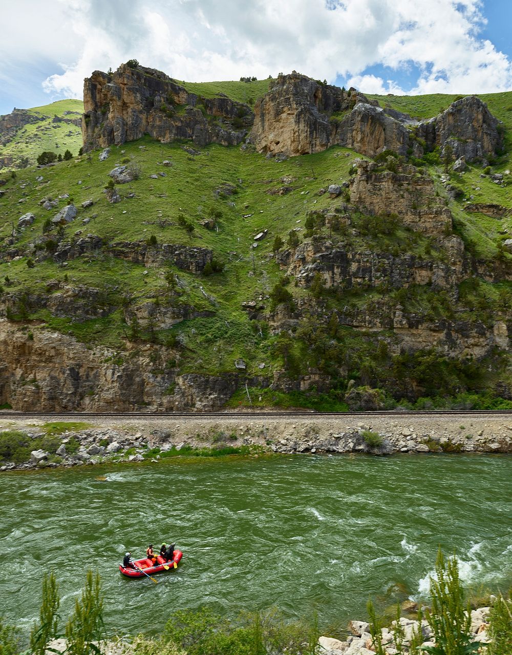 Rafters on the Bighorn River below Thermopolis, Wyoming. Original image from Carol M. Highsmith&rsquo;s America, Library of…