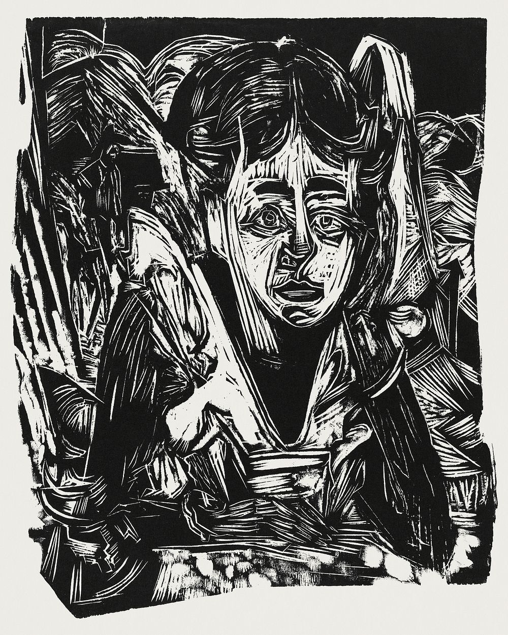 Girl Dreaming (1918) print in high resolution by Ernst Ludwig Kirchner. Original from The National Gallery of Art. Digitally…
