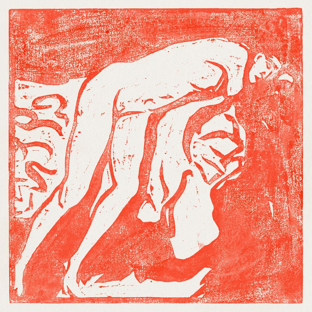 Female nude, M&auml;dchenakt (1906) by Ernst Ludwig Kirchner. Original from The Los Angeles County Museum of Art. Digitally…